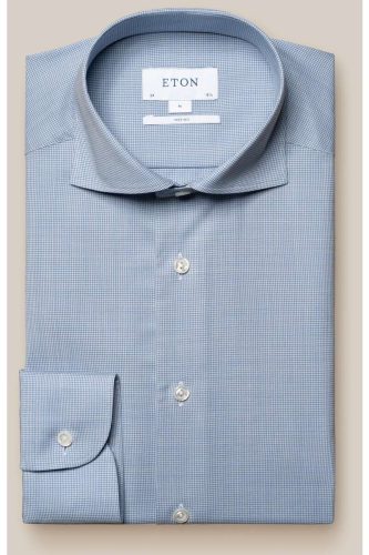 ETON Slim Fit Overhemd lichtblauw, Pied De Poule