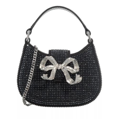 self-portrait Hobo bags – Rhinestone Crescent Bow Micro Bag in zwart