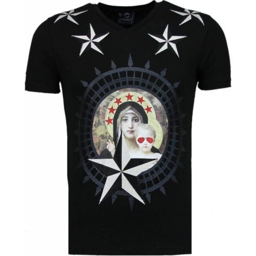 Local Fanatic Holy mary rhinestone t-shirt