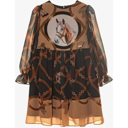 Patachou Meisjes jurk horses print