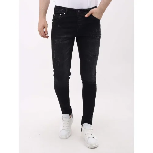 Mario Morato Spijkerbroek met scheuren slim fit mm