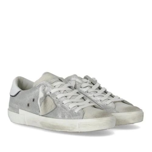 Philippe Model Sneakers – Prsx Low Metal Silver Sneaker in wit