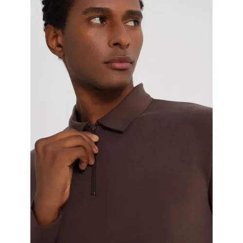 Dadado Bambu polo longsleeve zipper