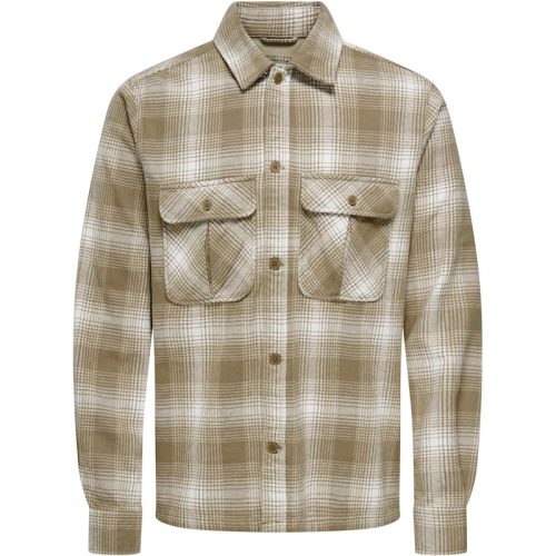 Only & Sons onscedric life check overshirt noos 22030843 fallen rock