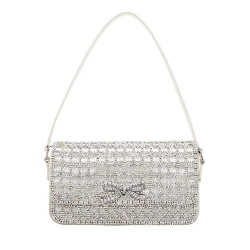 self-portrait Pochettes – Champagne Crystal Baguette Bag in crème