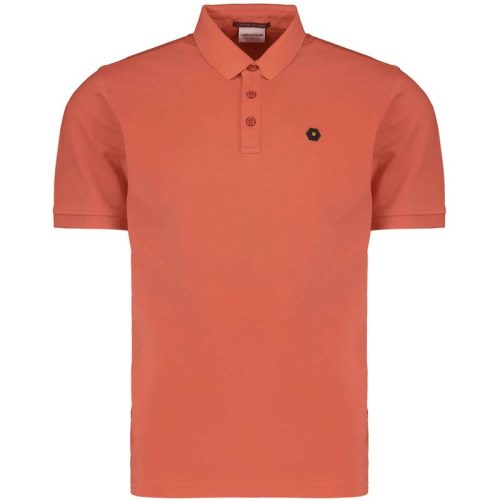 No Excess Polo korte mouw pique garment dyed melon