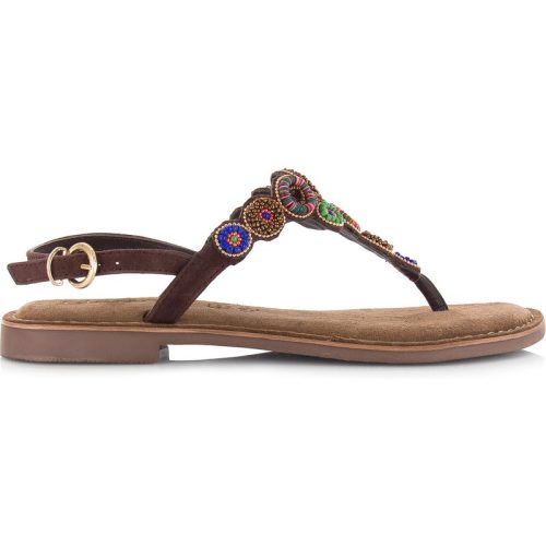 Lazamani suède teensandaal platte sandalen dames