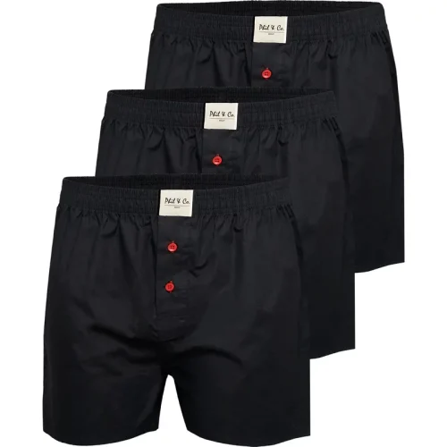 Phil & Co Wijde boxershorts heren geweven katoen effen 3-pack