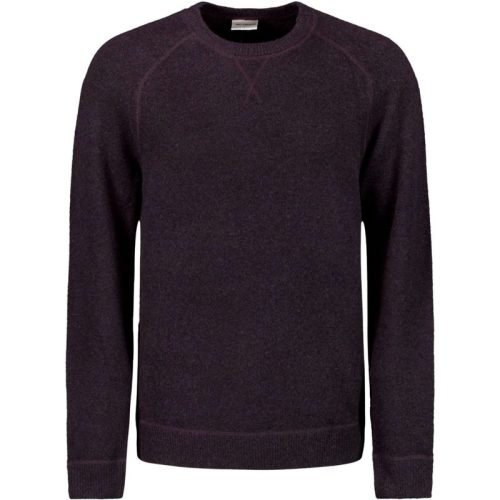 No Excess Pullover crewneck melange with wool aubergine