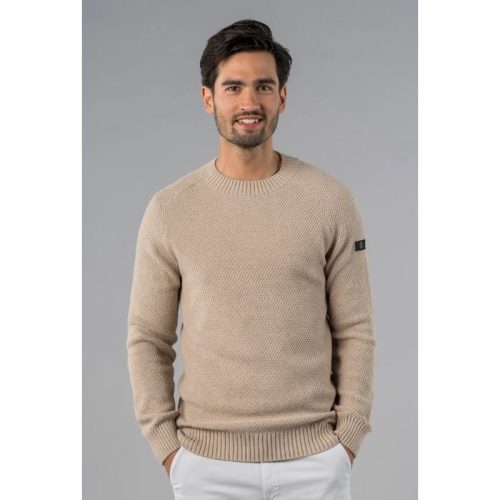 PRESLY & SUN Moss stitch round neck