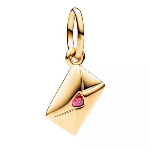 Pandora Charms – Love envelope 14k gold-plated dangle with red cubi in red