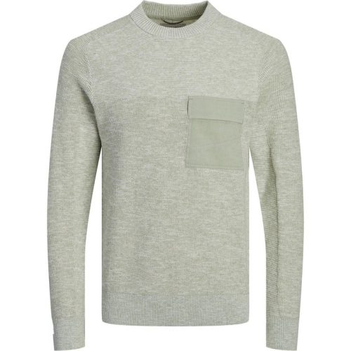 Jack & Jones Jcodigital linen knit crew neck zand