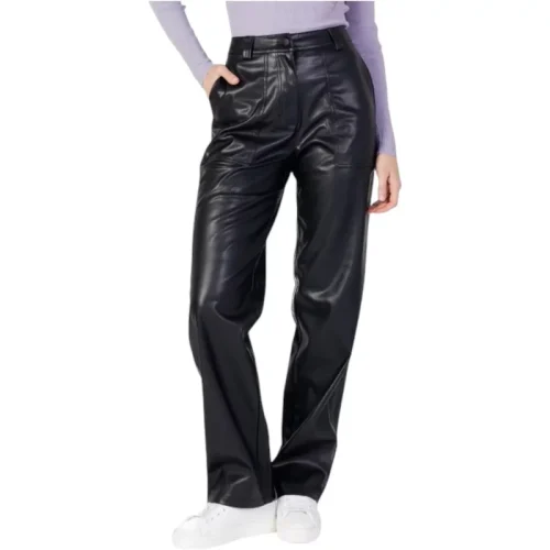 Calvin Klein Straight fit leren broek