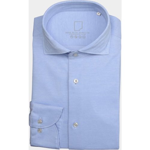 Born with Appetite Casual hemd lange mouw seymour knitted pique shirt w 00007se78/210 l.blue