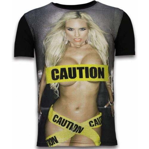 Local Fanatic Caution digital rhinestone t-shirt