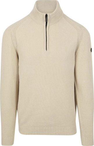 No Excess Half Zip Trui Chenille Ecru