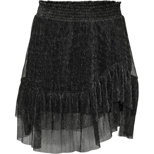 Only Onlmiana plisse glitter skirt jrs zilverkleurig