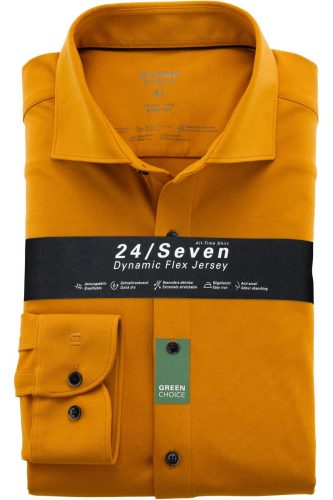 OLYMP Level Five 24/Seven Body Fit Jersey shirt maïs, Effen