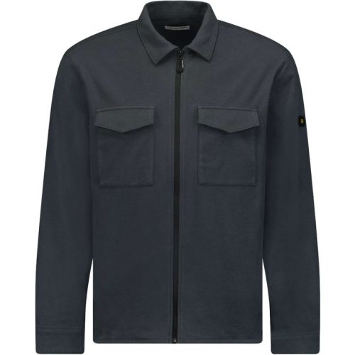 No Excess Overshirt met ritssluiting stretch dark steel