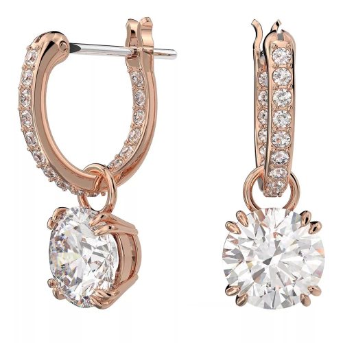 Swarovski Oorbellen – Constella drop Round cut rose gold-tone plated in quarz