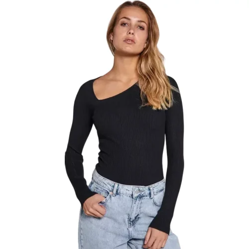 Norr Sherry knit top black –