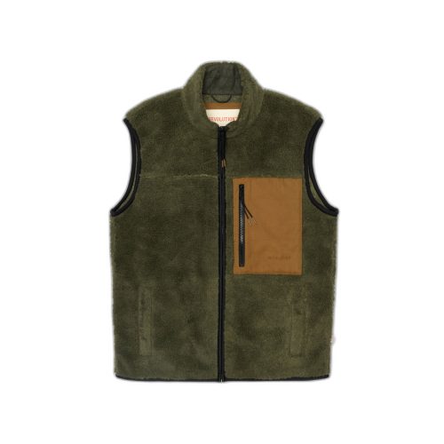 Korte teddy bodywarmer met contrasterende borstzak Revolution