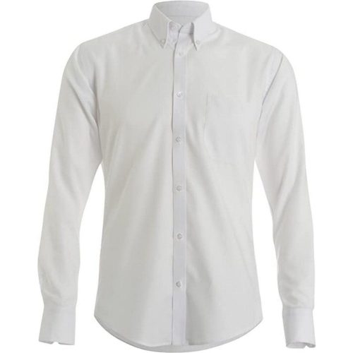 Kustom Kit Heren oxford slank shirt met lange mouwen