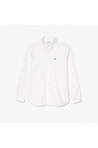 Lacoste Regular Fit Overhemd wit, Effen