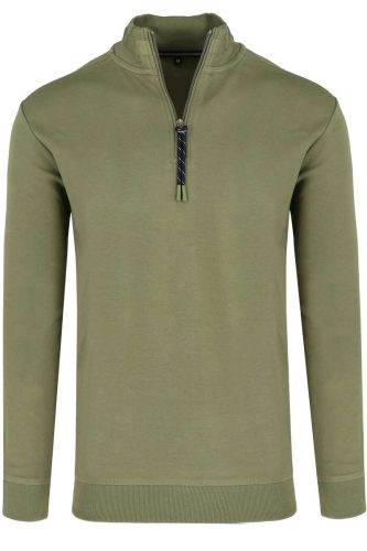 Marvelis Casual Modern Fit Sweatshirt ritssluiting mos, Effen