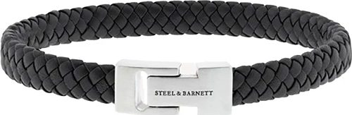 Steel & Barnett Leather Bracelet Archie Zwart heren