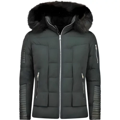 Enos Korte winterjas faux fur bontkraag