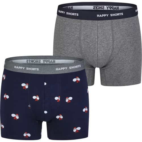 Happy Shorts Heren boxershorts kerst print 2-pack santa