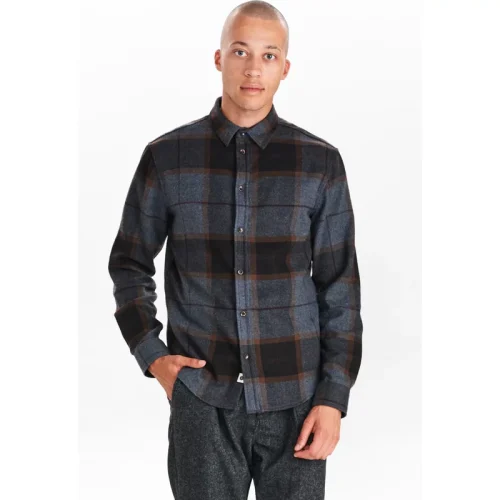 Anerkjendt 900860 aklouis brushed check 0526 dark grey mel