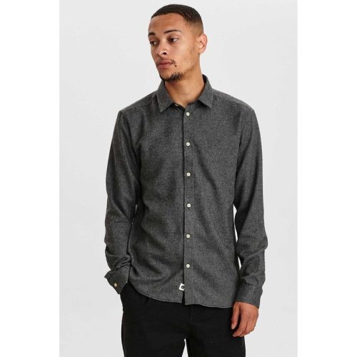 Anerkjendt Aklouis 2 tone melange shirt 900313 granit grey mel