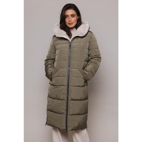 Rino & Pelle Keilafur.7002411 long padded hooded coat with f