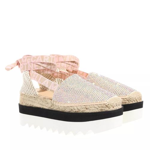 Stella McCartney Espadrilles – Gaia Embellished Ankle Strap Platform Espadrilles in beige