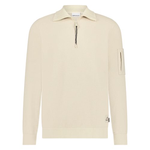 Supply&co Male Truien Halvar Waffle Halfzip