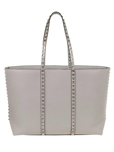 VALENTINO Totes & shoppers – Grainy Calfskin Shopping Bag in grijs