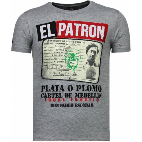 Local Fanatic El patron narcos billionaire rhinestone t-shirt