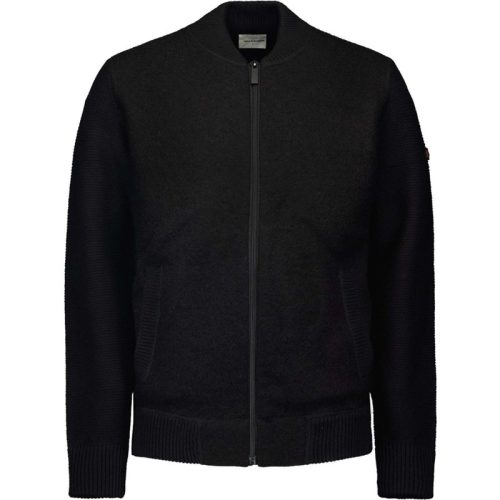 No Excess Cardigan bomber with wool black