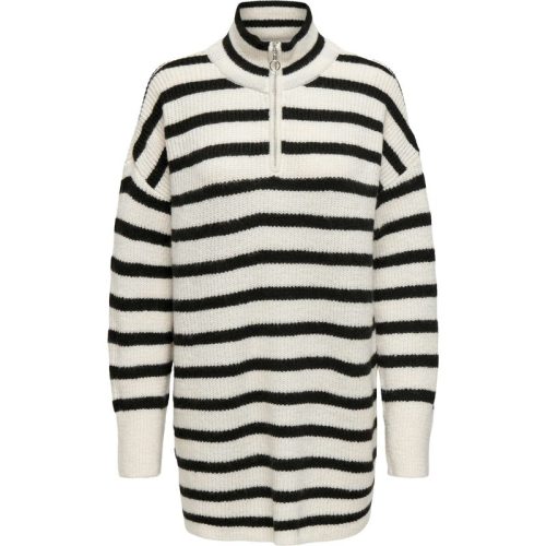 Only Onlalfrida l/s half-zip cc knt tofu/black