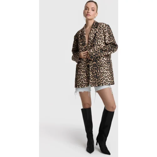 Alix The Label 2407463681 leopard blazer