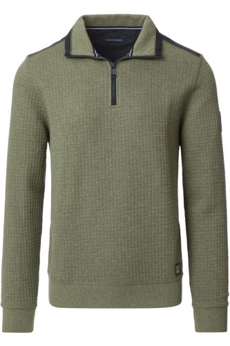 Casa Moda Modern Fit Half-Zip Sweater groen, Effen