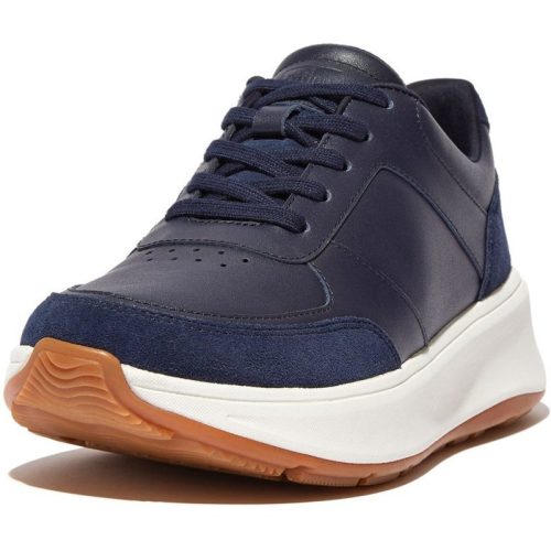 FitFlop F-mode leather/suede flatform sneakers