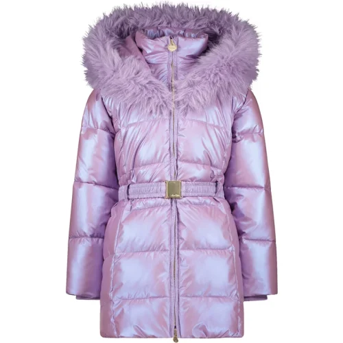 Le Chic Meisjes winterjas met capuchon en fur kraag bodette sweet plums