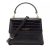 Isabel Bernard Satchels – Femme Forte Heline Croco Black Calfskin Leather Ha in zwart