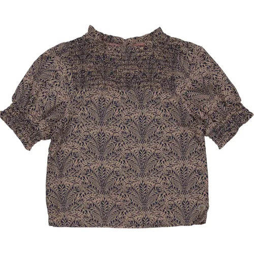 Quapi Meiden t-shirt karen aop taupe graphic