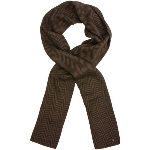 No Excess Scarf zig zag jacquard brown