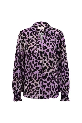 Studio Anneloes Female Blouses Louisa Satin Animal Blouse 12314