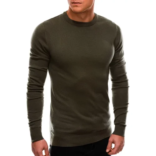 Edoti Sweater heren basic italian olive ed0100dg